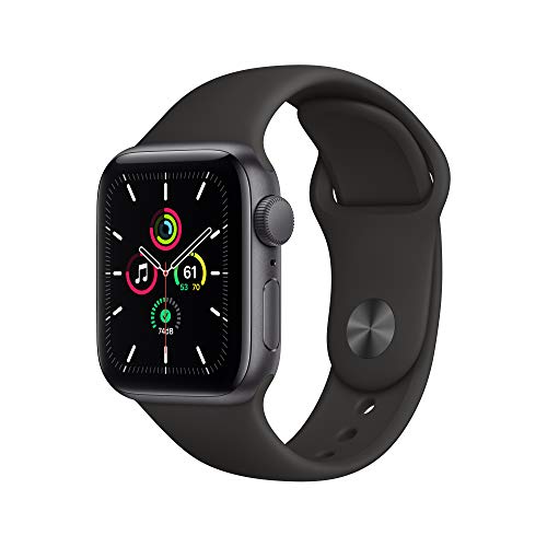 Novo Apple Watch SE - GPS, 40 mm - Caixa de Alumínio Cinza Espacial com Pulseira Esportiva Preta