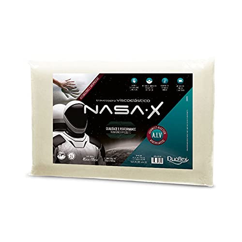 Travesseiro Nasa-X, Duoflex, 100% Algodão, Bege, para Fronha 45Cmx65Cm