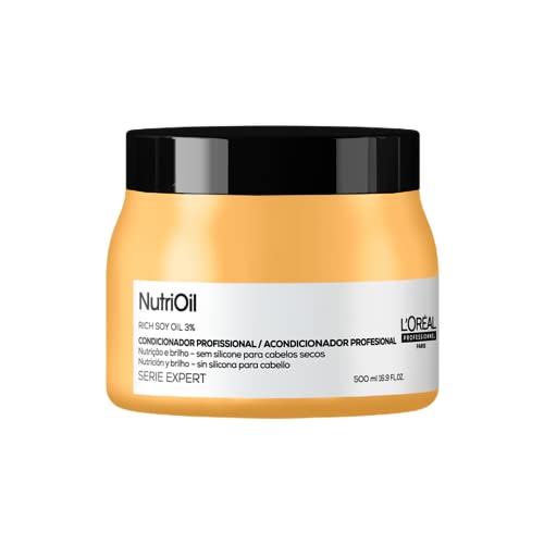 L'Oréal Professionnel Máscara de tratamento NutriOil para nutrição e brilho, enriquecido com óleo de coco, com textura leve e para todos os tipos de cabelo, 500g