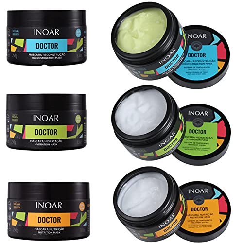 Kit Inoar Máscara Doctor Vegan Hidratação + Reconstrução + Nutrição 250g