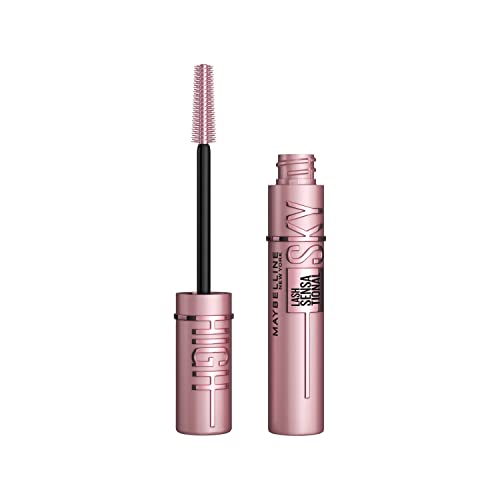 Maybelline NY Lash Sensational Sky High Máscara de Cílios Lavável, Escova Flexível, Alongamento Sem Limites com Extrato de Bambu e Fibras, Impacto de Todos os Ângulos, Preto 7,2ml