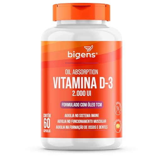 Vitamina D3 2000ui 60 Capsulas Gel Em Óleo Tcm (mct) Bigens