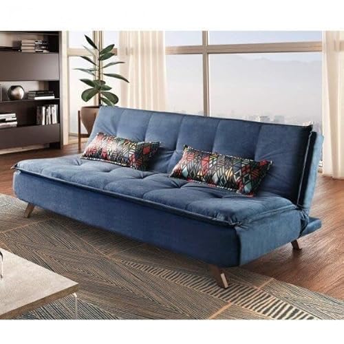 Sofa Cama 3 Lugares Milano Ref 16 Luxury Estofados Azul