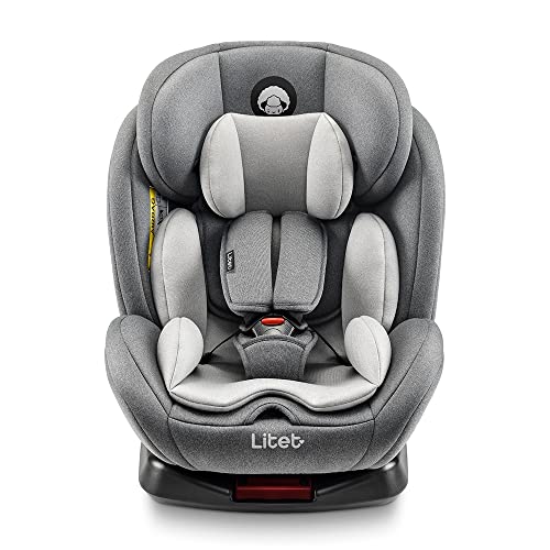 Cadeira Para Auto 0-36 Kgs Isofix Com Rotacao Snugfix Preta e Cinza Litet - BB455