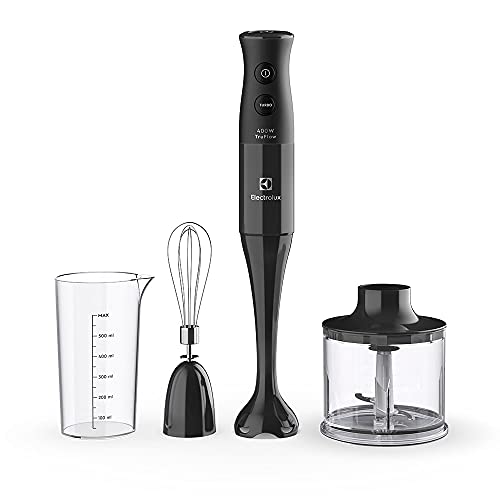 Mixer Misturador Multiuso Electrolux 3 em 1 400W 2 velocidades 3 acessórios mini processador capacidade resistente temperatura 600ml livre BPA EIB10 preto 220v