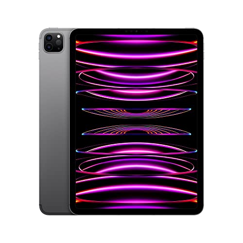 iPad Pro da Apple de 11 polegadas (4a geração): Com chip M2, tela Liquid Retina,512 GB Wi-Fi 6E+rede celular 5G,câmera frontal de 12 MP,câmeras traseiras de 12 MP e 10 MP, Face ID, Cinza-espacial