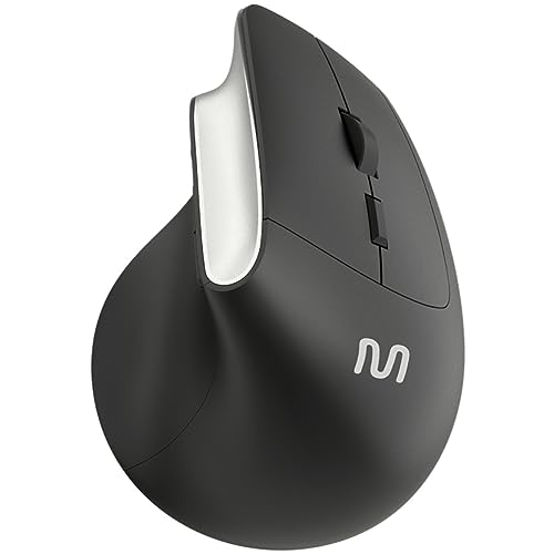 Mouse Sem Fio Ergonomico Vertical Clique Silencioso 1600dpi Preto Multi - MO384