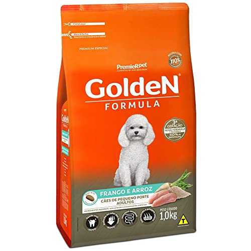 Ração Golden Fórmula Mini Bits para Cães Adultos de Pequeno Porte Sabor Frango e Arroz - 10,1kg Premier Pet para Todas Pequeno Adulto -
