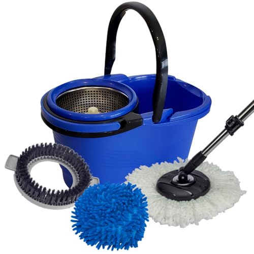 Perfect Pro, Mop Giratório, Perfect, Mop com Angulação, Centrífuga 360 com Cesto em Inox, Refil Multiuso, Azul
