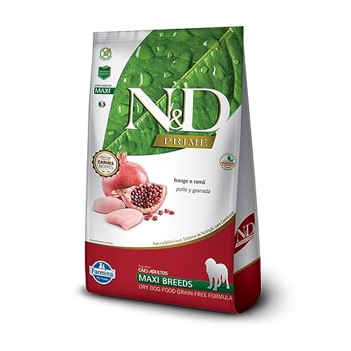 Farmina N&D Prime para Cães Adultos de Raças Grandes e Gigantes Sabor Frango e Romã 10,1Kg