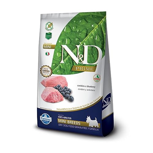 Farmina N&D Prime para Cães Adultos de Raças Mini e Pequenas Sabor Cordeiro e Blueberry 2,5Kg