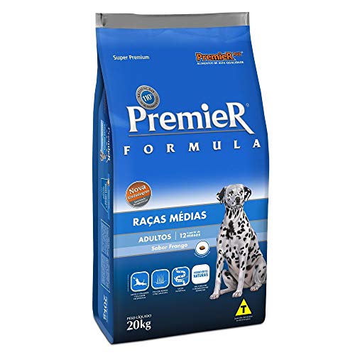 Ração Premier Fórmula para Cães Adultos de Raças Médias Sabor Frango, 20kg Premier Pet Raça Adulto,