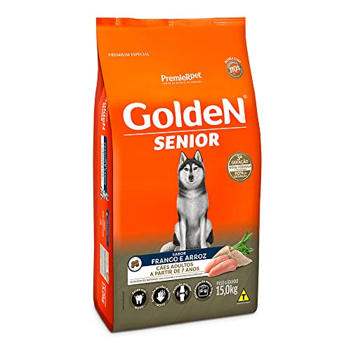 Ração Golden Fórmula Senior para Cães Adultos Sabor Frango e Arroz, 15kg Premier Pet Para Todas Grande Idosos,