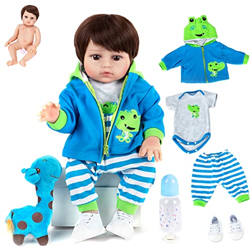 Brastoy Bebê Reborn Boneco Silicone Menino (48cm Girafinha Menino Boneco)