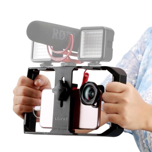 Ulanzi U Rig Pro Video Rig para iPhone, estabilizador de telefone com suporte triplo para sapata, suporte de tripé de telefone para iPhone 16, 15, 14, 13, 12, 11, Pro, Max, XS, Max, X, 8 plus, OnePlus