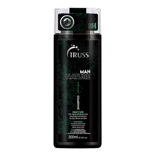Truss Professional Shampoo Man Nature | Cabelo, barba e pele | Prevenção de acne e foliculite | Higienização profunda 300ml