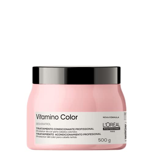 L'Oréal Professionnel Máscara de Tratamento Vitamino Color, Protege e preserva a cor do cabelo, Aumenta o Brilho, Hidrata e Desembaraça, Para cabelos com coloração, 500g
