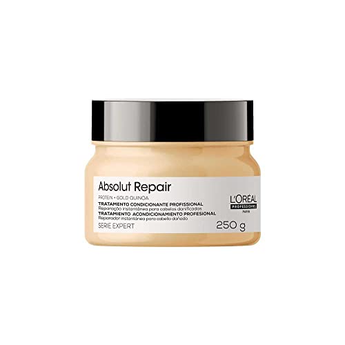 L'Oréal Professionnel Máscara Capilar Absolut Repair, Tratamento Capilar Proteico Para Nutrição Profunda, Hidrata, Repara Danos e Acrescenta Brilho, Para Cabelos Secos e Danificados, 250g