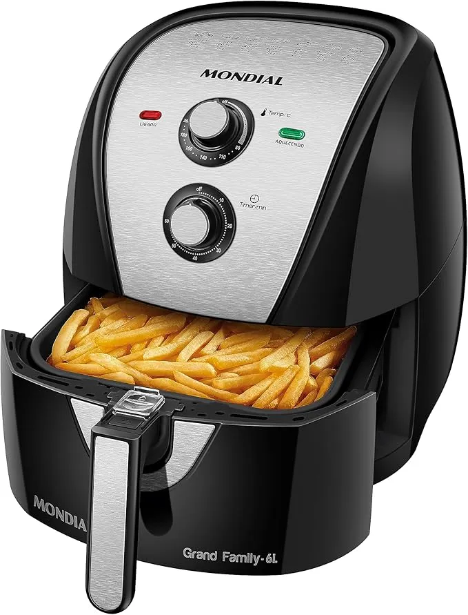Fritadeira Elétrica Sem Óleo Air Fryer Mondial 6L AFN-60-BI