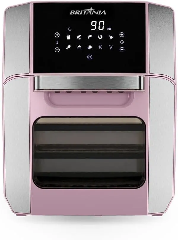 Fritadeira Elétrica Sem Óleo Air Fryer Britânia Rosa 12L 1800W BFR2150RS