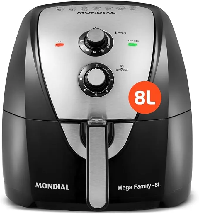 Fritadeira Elétrica Sem Óleo Air Fryer Mondial 8 Litros AFN-80-BI