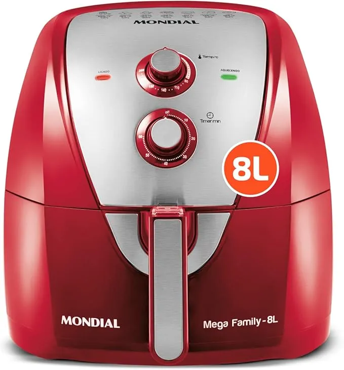 Fritadeira Elétrica Sem Óleo Air Fryer Mondial 8L AFN-80-RI