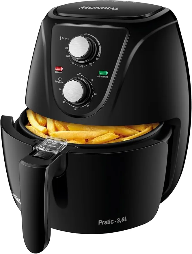 Fritadeira Elétrica Sem Óleo Air Fryer Mondial Pratic 3,6L AF-36-FB