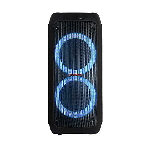 TRC 5590 - Caixa de Som Amplificada Portátil com Bluetooth; Controle Remoto; Entrada USB; Iluminação em LED; Disco Ligthing; Microfone com Fio e TWS; – 1000W RMS; Black