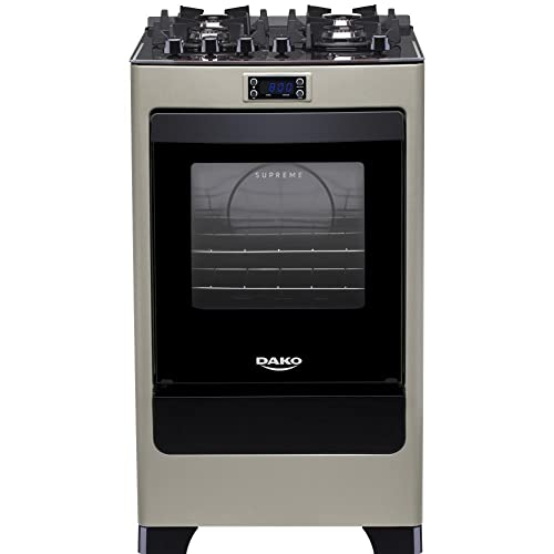 Fogão 4 bocas Dako Supreme Timer Glass Titanium com mesa de vidro Bivolt