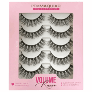 Cílios Postiços Premium Volume Russo #1140 Gisele 5 pares