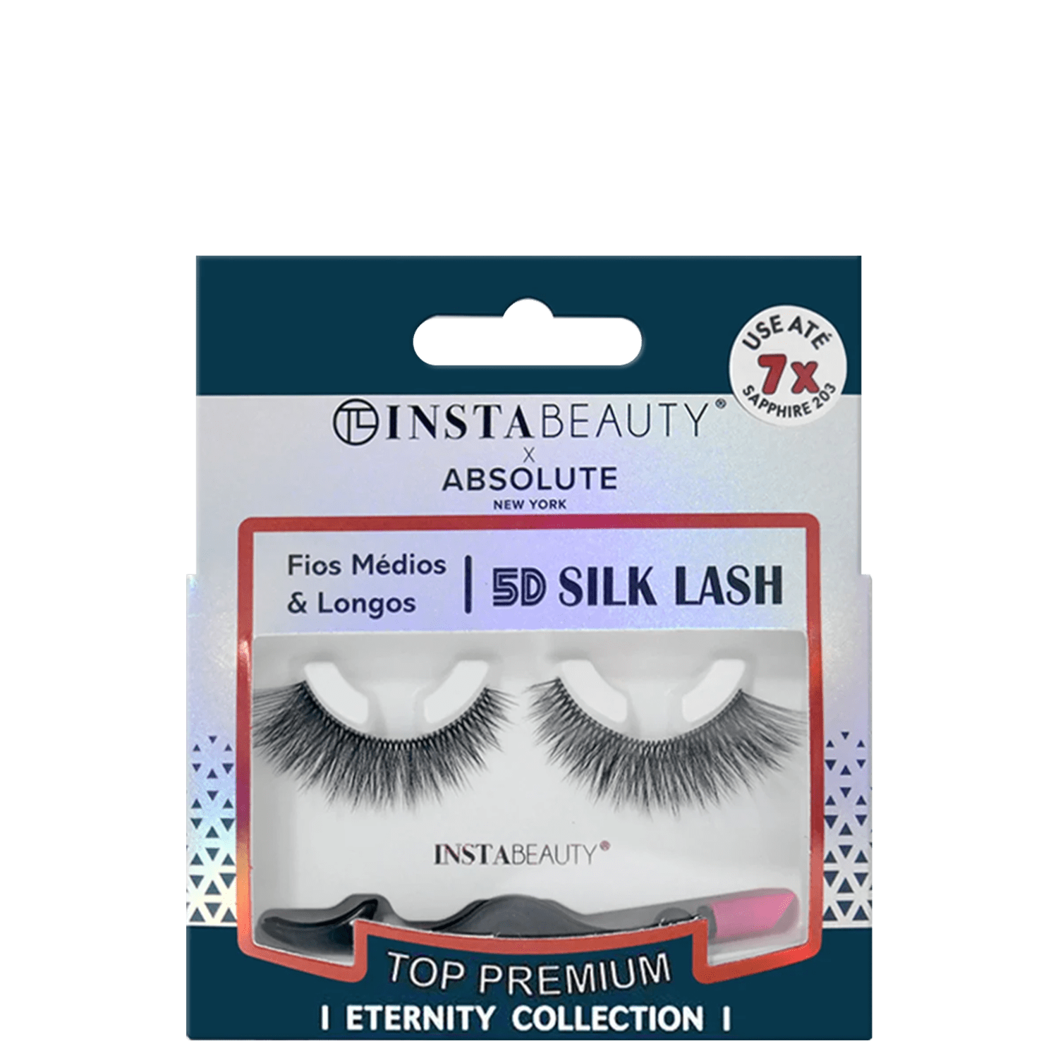 Cílios Postiços Absolute New York Instabeauty 5D Silk Lash Sapphire 203 Preto