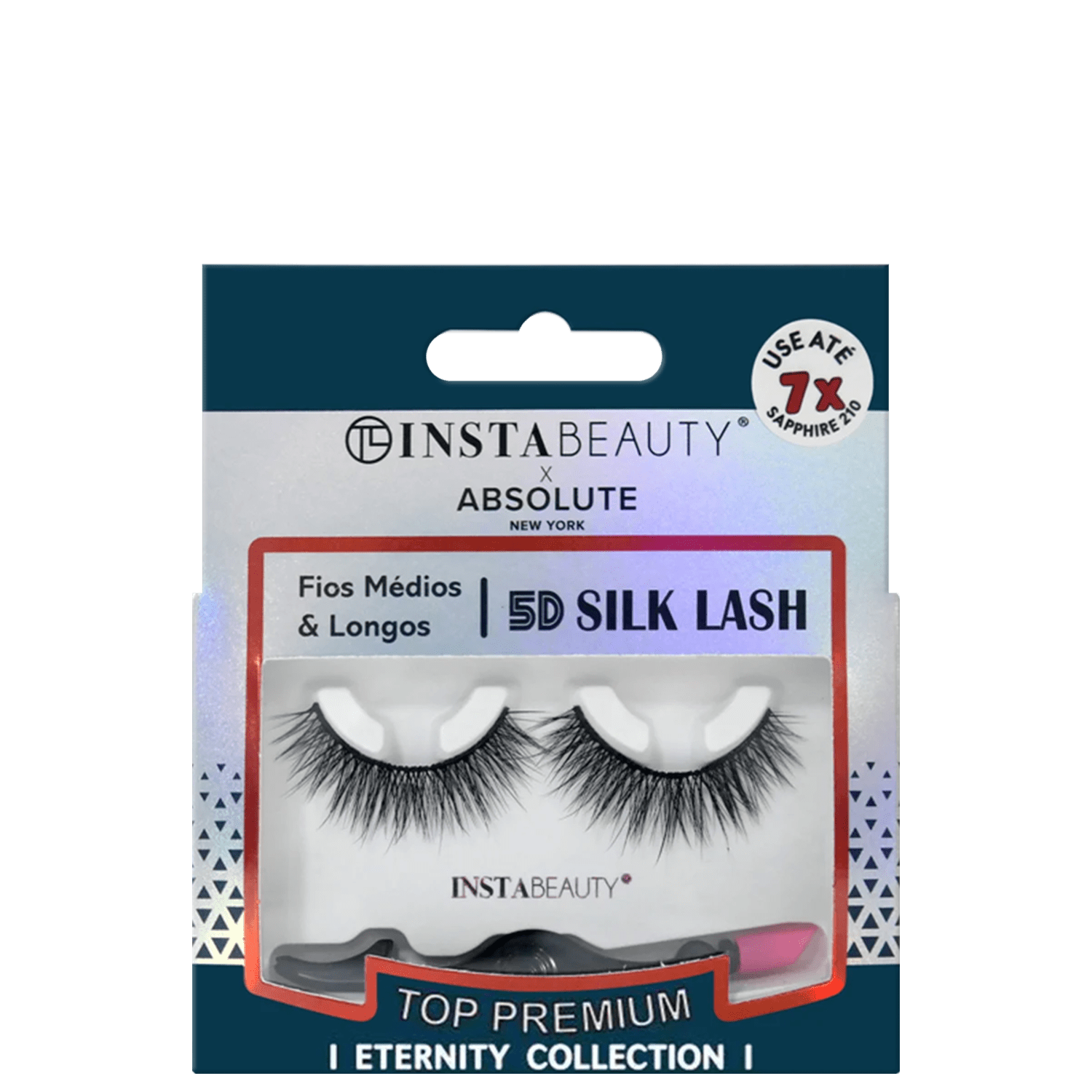 Cílios Postiços Absolute New York Instabeauty 5D Silk Lash Sapphire 210 Preto