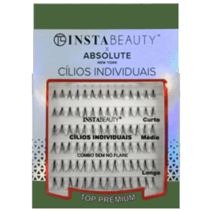 Cílios Postiços Individuais Absolute New York Instabeauty Natural Jade 401 Preto