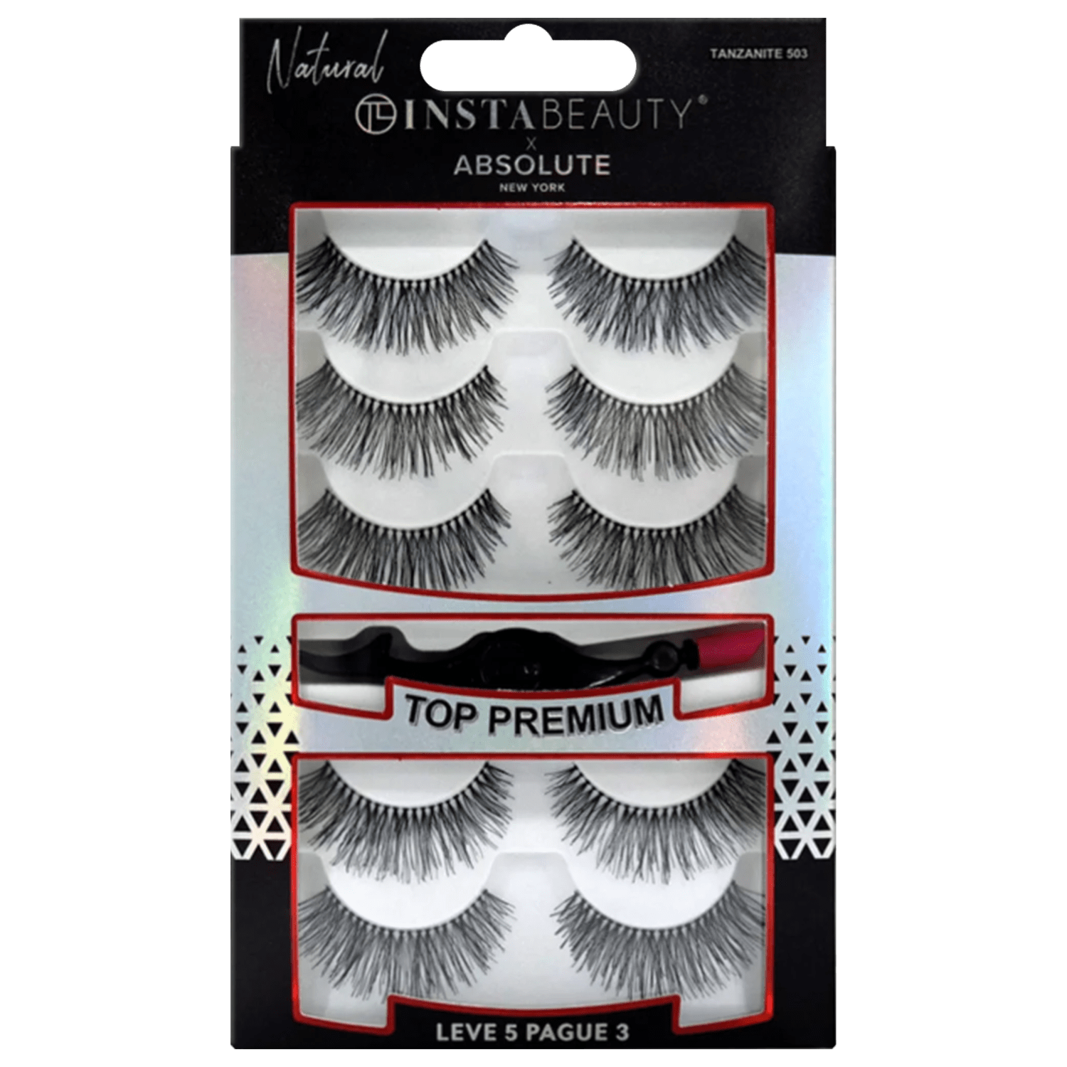 Cílios Postiços Absolute New York Instabeauty Tanzanite 503 Preto 5 pares