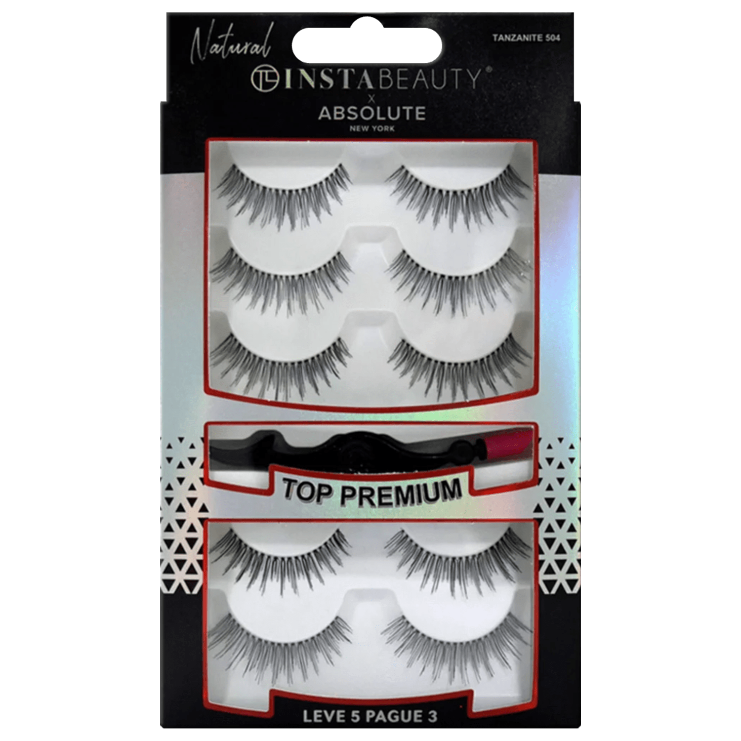 Cílios Postiços Absolute New York Instabeauty Tanzanite 504 Preto 5 pares