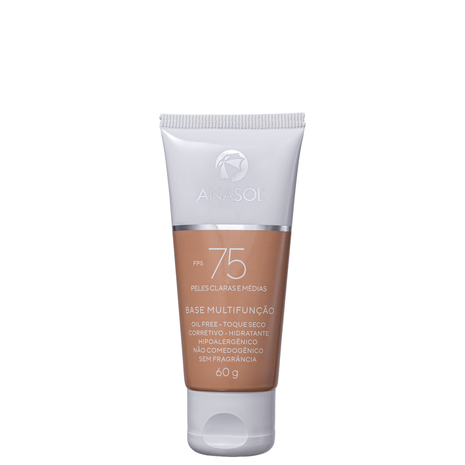 Protetor Solar com Cor Anasol Base Hidratante Multifunção FPS 75 60g
