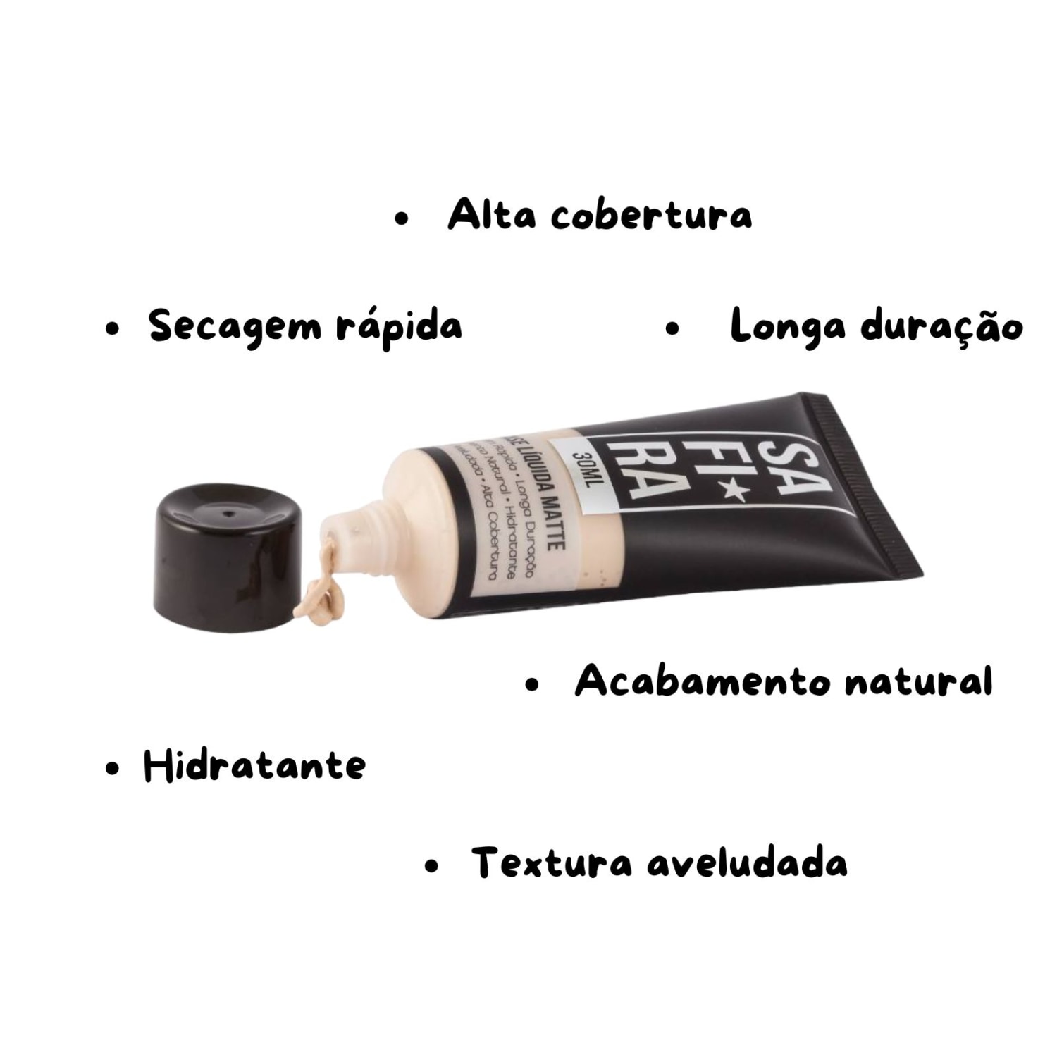 Base Líquida Matte Safira Linha Basic Cor 4 30ml