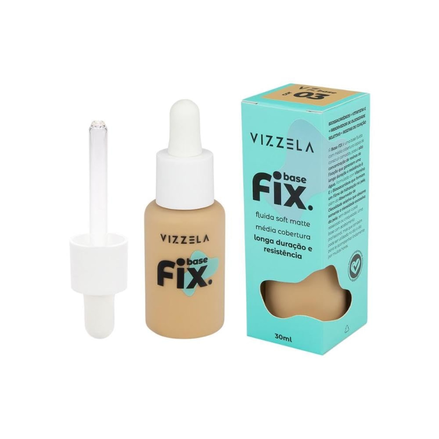 Base Líquida Vizzela Soft Matte Fix 03 30ml
