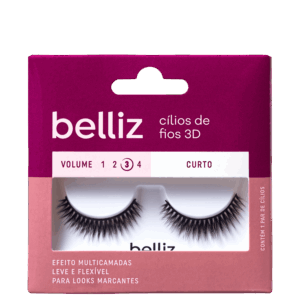 Cílios Postiços Belliz 3D Volume 3 Curto 206