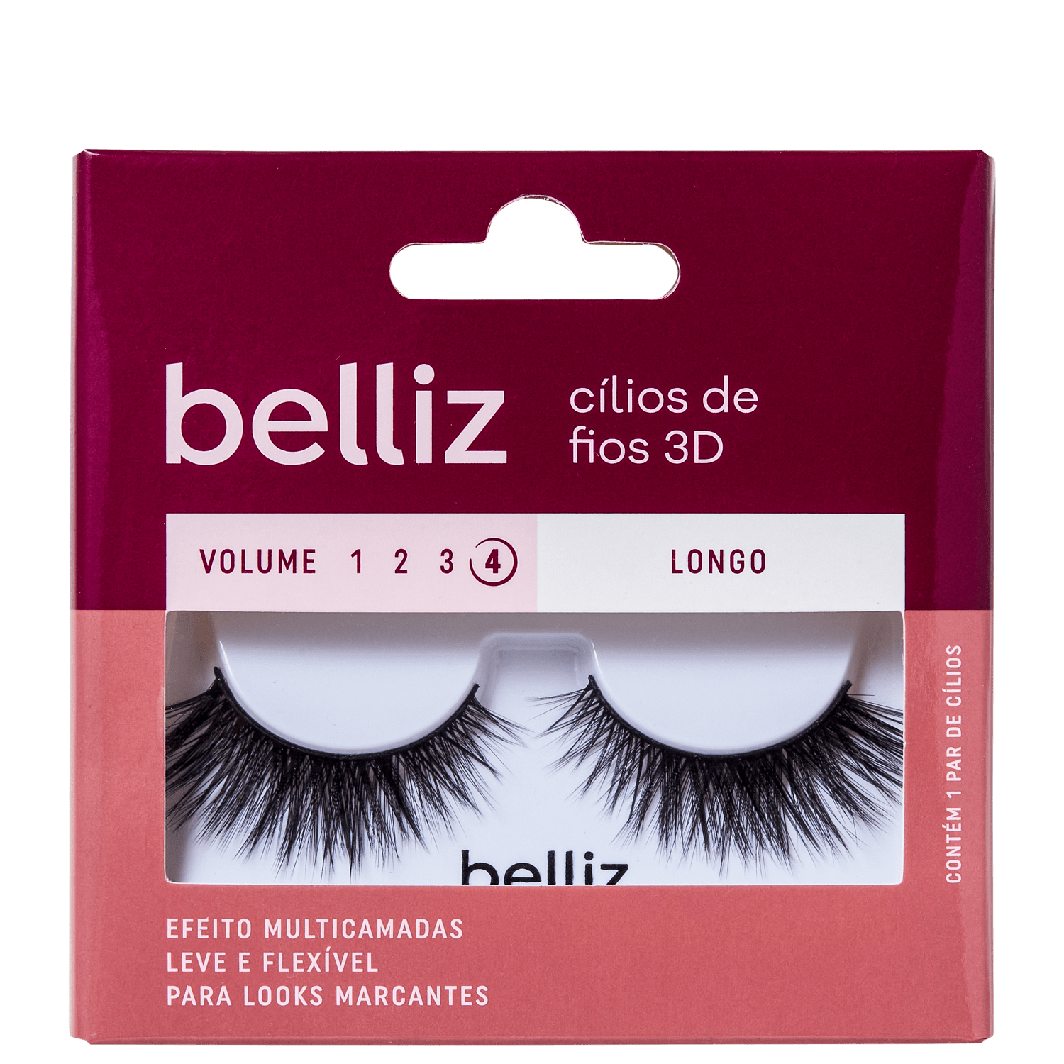 Cílios Postiços Belliz 3D Volume 4 Longo 209