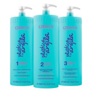 Kit Cadiveu Plastica De Argila Shampoo Máscara Fluido Finalizador