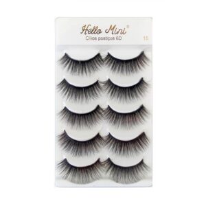 Cílios Postiços Hello Mini 6D 15 5 pares