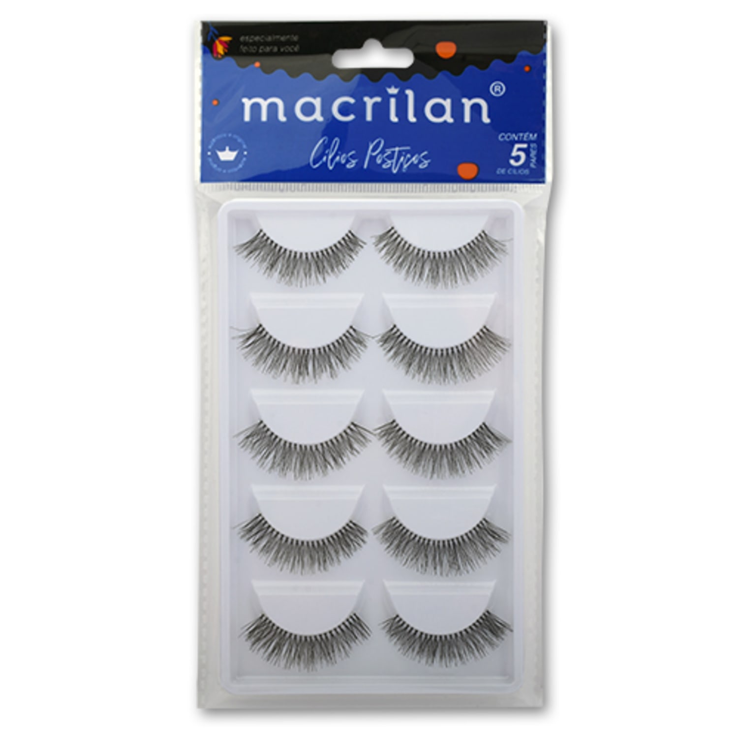 Cílios Postiços Naturais com Fios Curtos e Crescentes CL112-5 5 pares