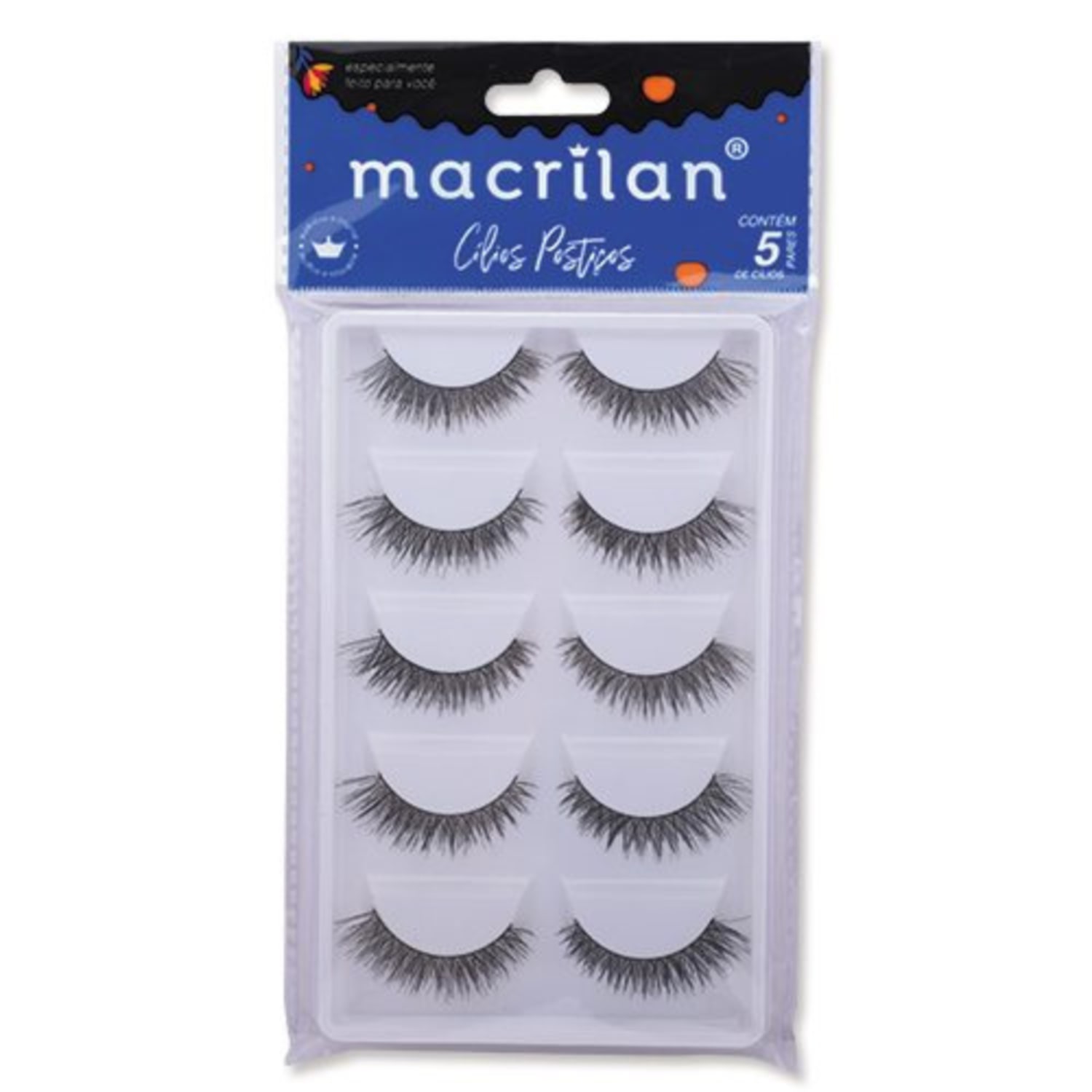 Cílios Postiços Naturais e Alongados no Canto Externo CL105-5 5 pares