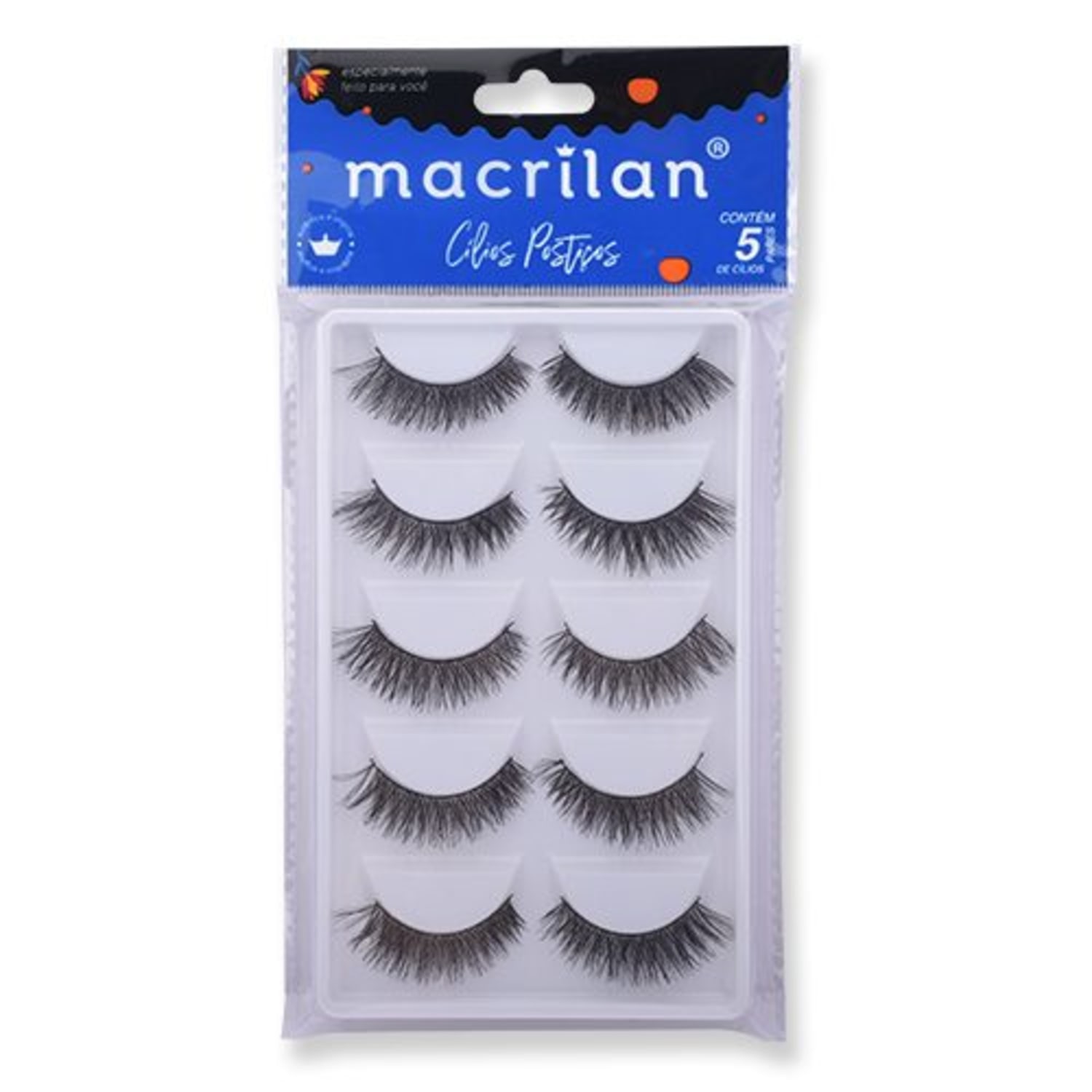 Cílios Postiços Macrilan Volumosos e Cruzados CL104-5 5 pares