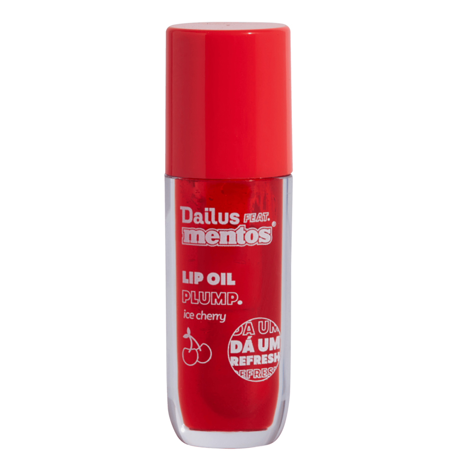 Brilho Labial Dailus Feat Mentos Lip Oil Plump Ice Cherry 4ml