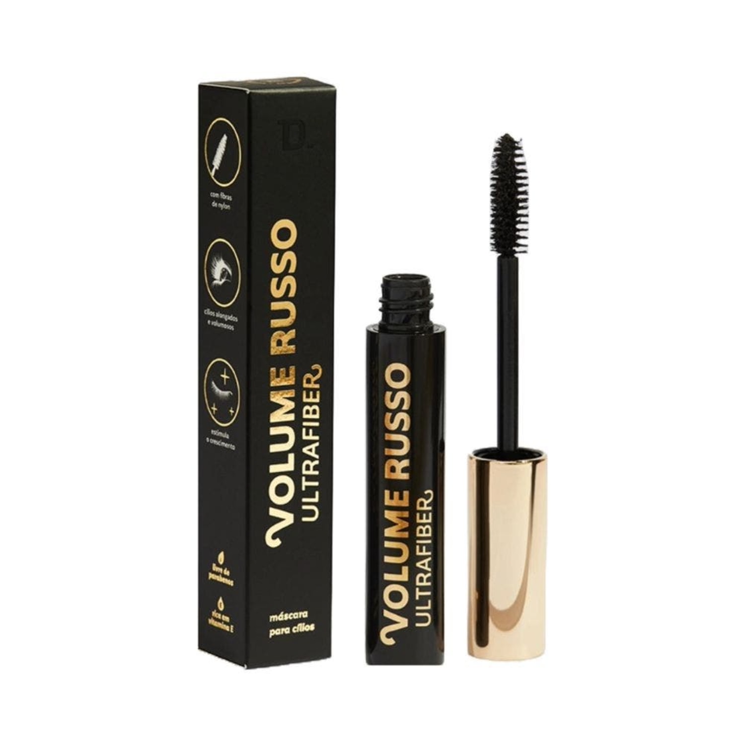 Máscara de Cílios Dailus Volume Russo Ultrafiber Preto 6g