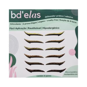 Delineador Adesivo BD’elas Modelo Clássico Dourados (6 Pares)