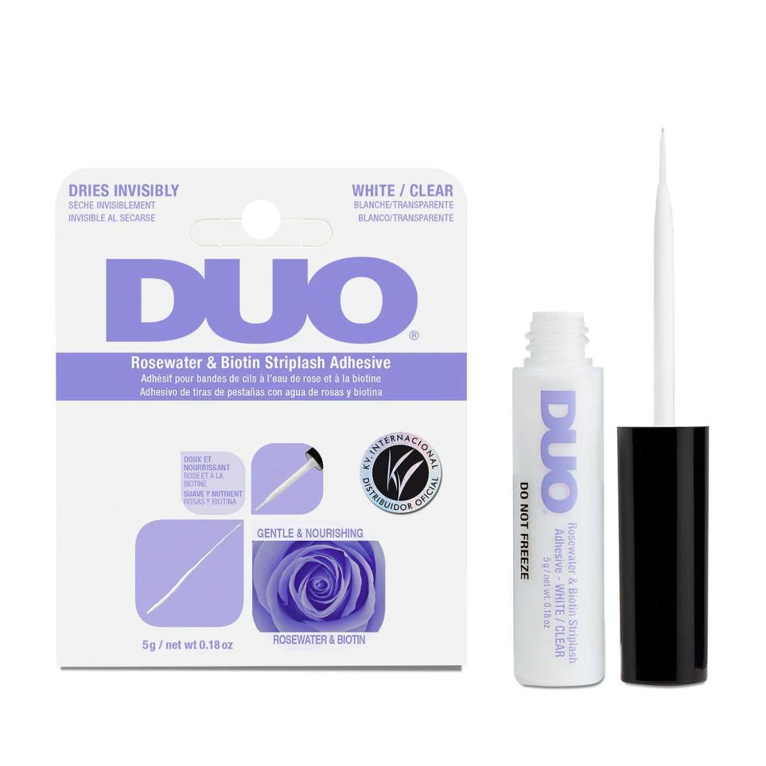 Cola para Cílios DUO Água de Rosa e Biotina Incolor 5g