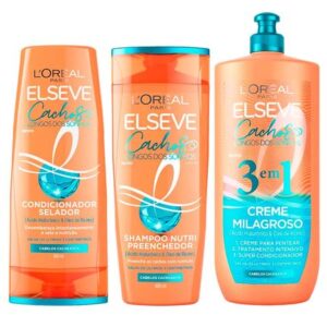 Kit Elseve Cachos Longos dos Sonhos Shampoo Condicionador Creme 3 em 1 Kit Elseve Cachos Longos dos Sonhos Shampoo Condicionador Creme 3 em 1